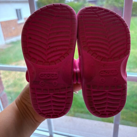 Girls Pink Crocs Size 8 Outdoor Water Beach Camping Clogs - Picture 3 of 8
